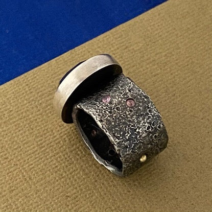 Labradorite and Sapphire Ring