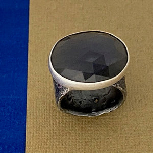 Labradorite and Sapphire Ring